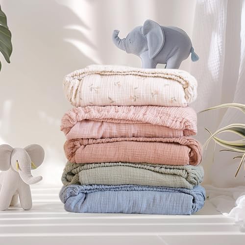 MairMore Muslin Crib Sheets 2-Pack - Soft Breathable Neutral