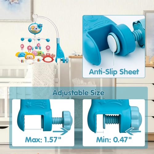 Mini Tudou Crib Mobile with Music Lights Remote Control