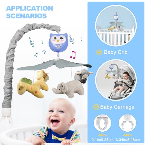 YUNGCHI Baby Crib Mobile with Music and Lights