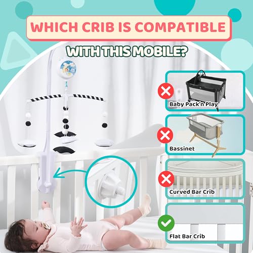 EverLove Montessori Mobile Baby Crib - Visual Stimulation Lullaby Music 1