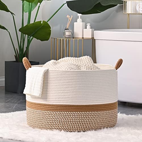 KAKAMAY 20x13 Cotton Woven Storage Basket