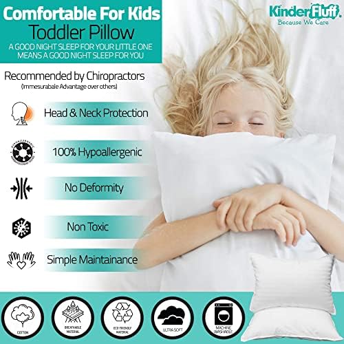 Kinder Fluff Toddler Pillows 2pk - 13x18in White 1