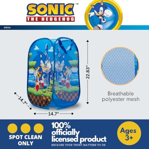 Sonic Pop Up Hamper for Kids Collapsible Storage Bin
