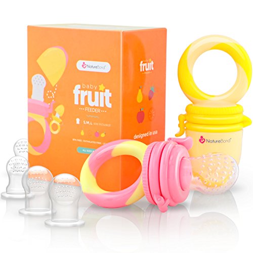 NatureBond Baby Food Feeder 2 Pack - Teething Weaning Aid