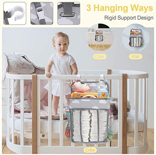 Accmor Hanging Baby Diaper Caddy Organizer Grey Cloud