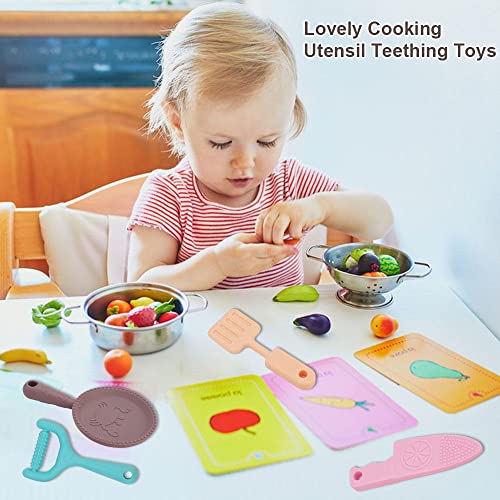 0-BPA Silicone Teething Toys 4 Pack for 6-12 Months