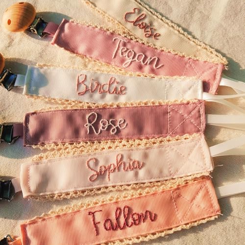 Custom Pacifier Clip With Name 6 Inch L