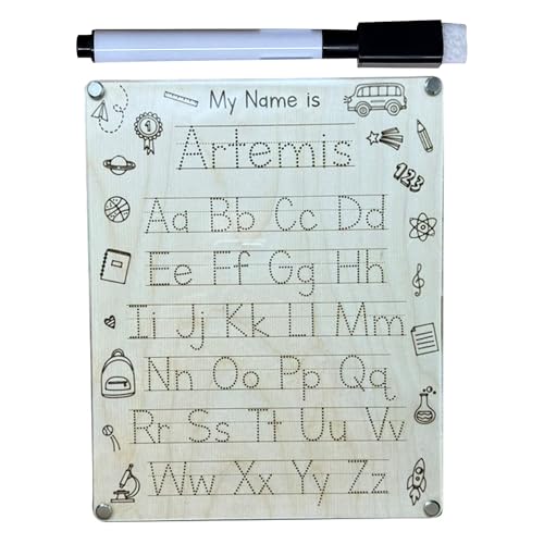 Personalized Name Trace Board with Pen Dry Erase Learning Tool for Kids