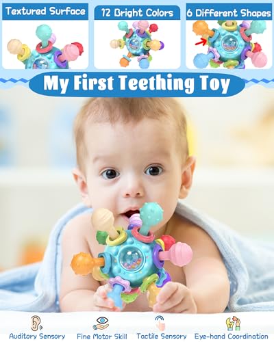 Tonberless Teething Toys with 360-Rotary Ball for 0-12 Months