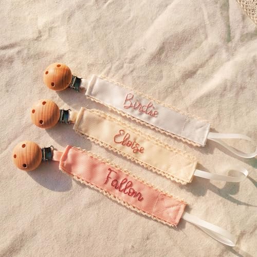 Custom Pacifier Clip With Name 6 Inch L