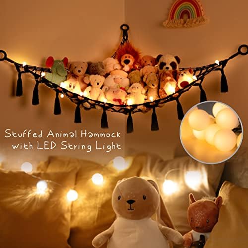Yewiwin Macrame Toy Hammock with LED Light