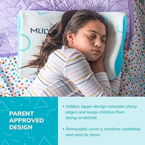 MLILY Kids Adjustable Memory Foam Pillow - 12x20 Inch Blue