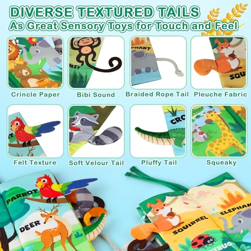 BBWOO Baby Book Toy for 0-6 Months Tummy Time