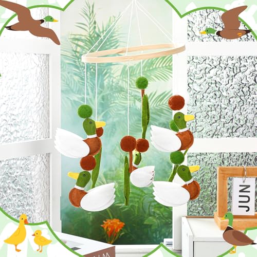 Sonwyoung Mallard Duck Crib Mobile - Felt Wooden Nursery Decor