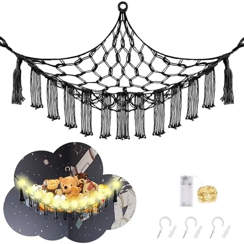 Stuffed Animal Hammock with LED Light - Kids Room Decor