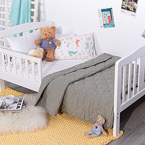 NTBAY Down Alternative Toddler Quilt - Smoke Grey 39x47