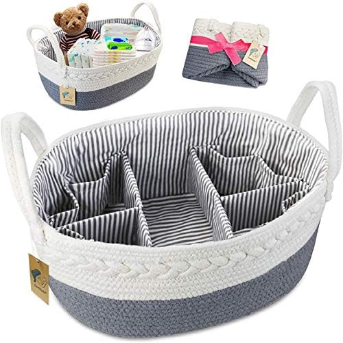 Lzellah Baby Diaper Caddy Organizer with 8 Pockets and 2 Dividers