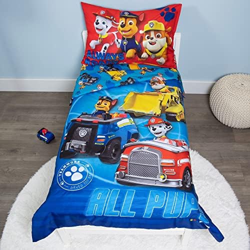 Paw Patrol Calling All Pups 4-Piece Toddler Bedding Set - Blue