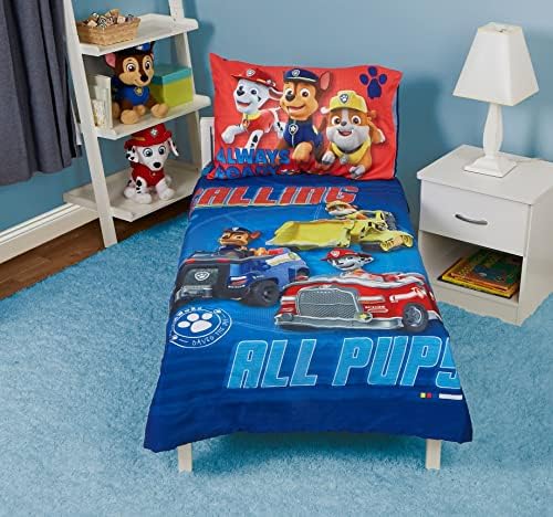 Paw Patrol Calling All Pups 4-Piece Toddler Bedding Set - Blue