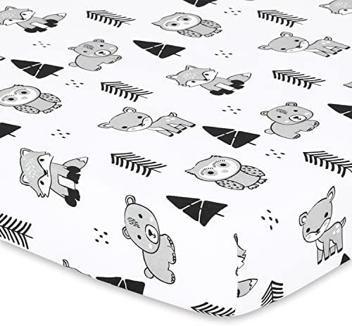 The Peanutshell 3-Pack Fitted Playard Sheets - Woodland Design 1