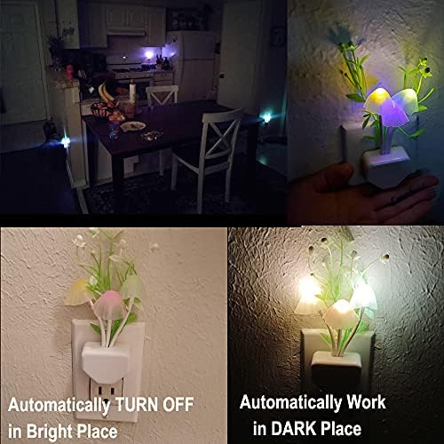 AUSAYE 2 Pack LED Sensor Night Light Mushroom Decor