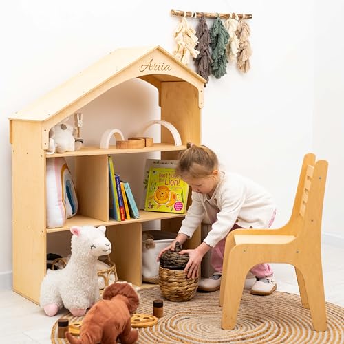 Enjoy The Wood Wooden Dollhouse Bookcase Pink