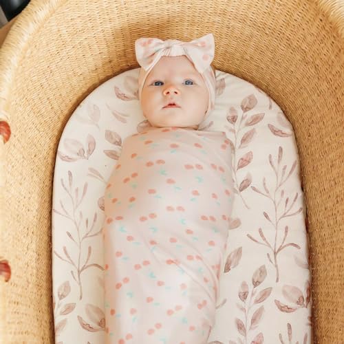 GRSSDER Stretchy Bassinet Sheet Set 2 Pack Blush Pink