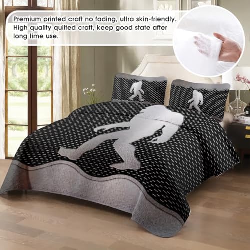 Bigfoot Quilt Set - Grey Silver Duvet Cover Set