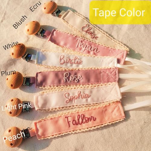Custom Pacifier Clip With Name 6 Inch L