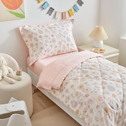 DuShow Floral Toddler Bedding Set 4 Piece