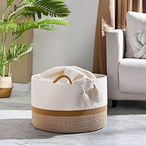 KAKAMAY 20x13 Cotton Woven Storage Basket