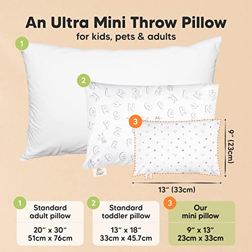 Mini Toddler Pillow with Organic Cotton Pillowcase - 9x13 Acorn