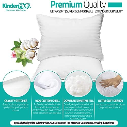 Kinder Fluff Toddler Pillows 2pk - 13x18in White 1