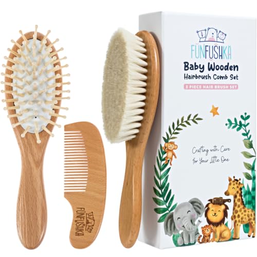 FUNFUSHKA Baby Hair Brush Set for Newborns Toddlers