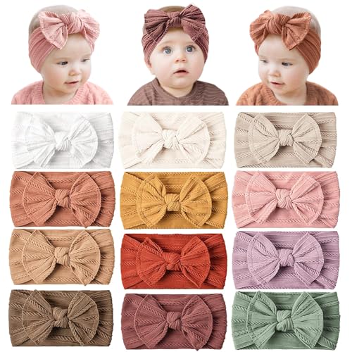Prohouse 12 Pack Baby Nylon Headbands with Bow