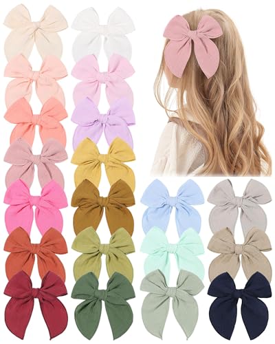 Doboi 55 Inch Muslin Baby Girl Bows with Alligator Clips 1