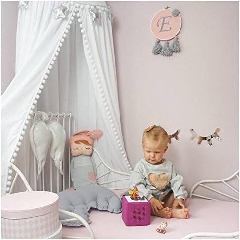 LOAOL Bed Canopy with Pom Pom for Kids Crib