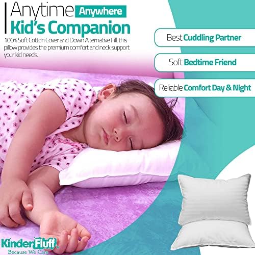 Kinder Fluff Toddler Pillows 2pk - 13x18in White 1