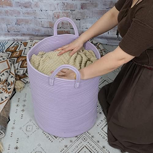 XUANGUO Tall Rope Laundry Basket with Handles