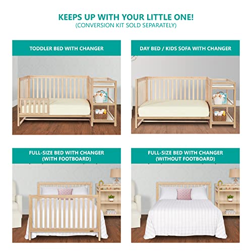 Dream On Me Milo 5-in-1 Convertible Crib with Changing Table
