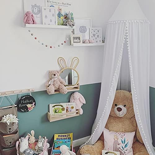 LOAOL Bed Canopy with Pom Pom for Kids Crib