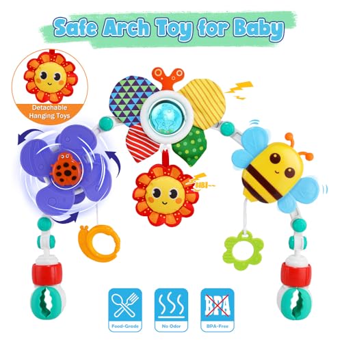 Baby Stroller Arch Toys with Sensory Play and Hanging Accessories
