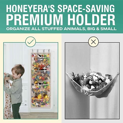 Honeyera Stuffed Animal Storage - Over Door Organizer for Toys