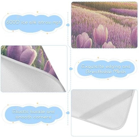 Flower Lavender Cooling Baby Mattress Pad 28x52