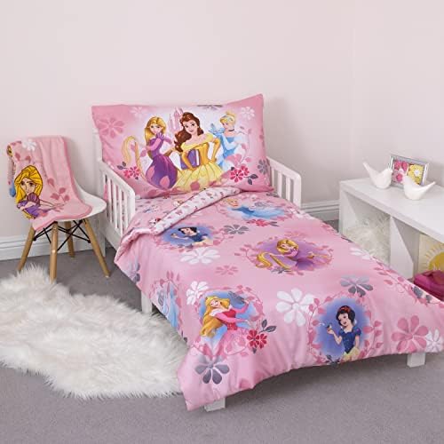 Disney Pretty Princess Toddler Bed 4 Piece Set Pink