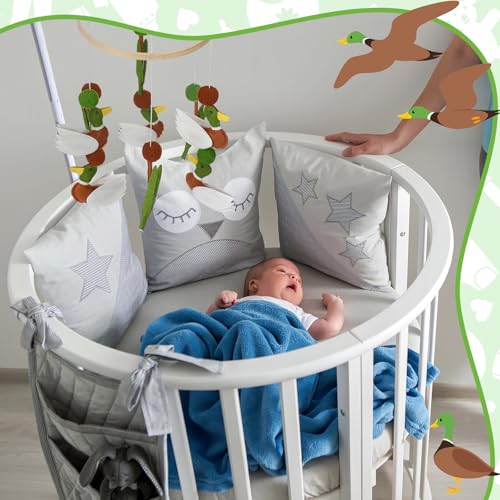 Sonwyoung Mallard Duck Crib Mobile - Felt Wooden Nursery Decor
