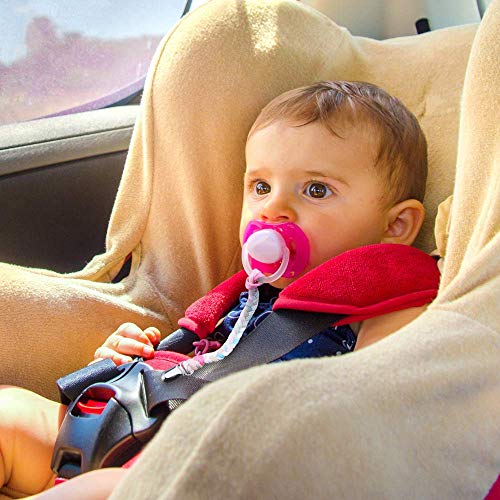 4-Piece Pacifier Clips with Braided Leash for Babies
