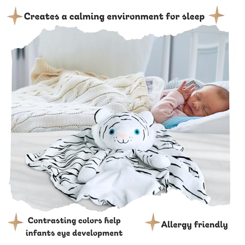 Musical Baby Lovey White Tiger - Calming Plush with White Noise and Lullaby