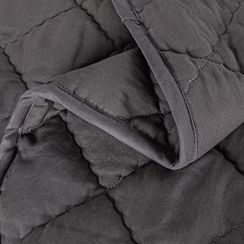 BEDSUM 100 Brushed Microfiber Toddler Quilt 43x60 Inches Dark Grey