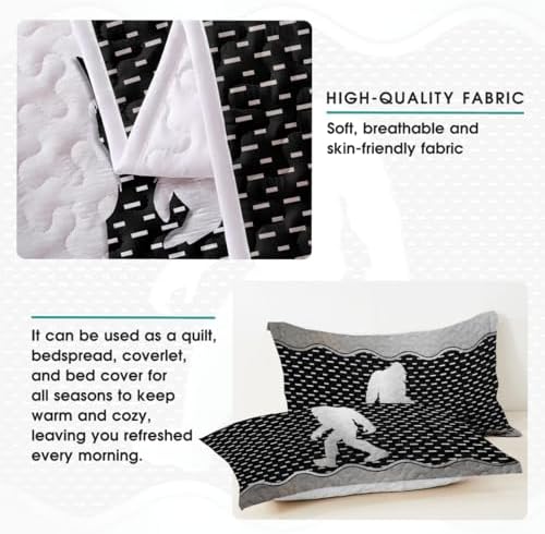 Bigfoot Quilt Set - Grey Silver Duvet Cover Set